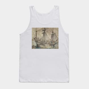 Ship with Revelling Sailors by Hans Holbein the Younger Tank Top